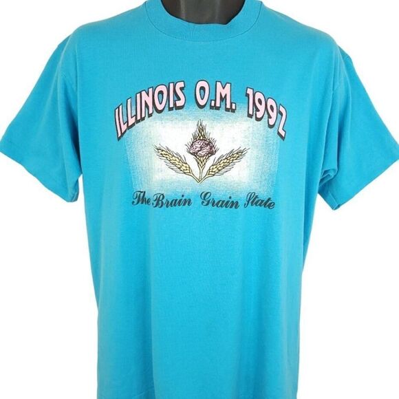 Odyssey Of The Mind T Shirt Vintage 90s Illinois State Champs Made In USA Mens - Picture 1 of 8
